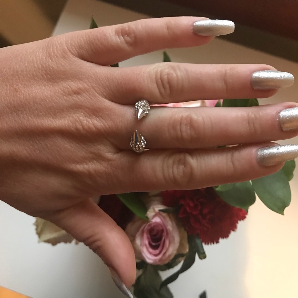 2-Kinsley Armelle Silver& Gold bling Arrow Ring